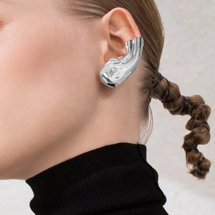 METALLIC EARCLIPS (Silver)
