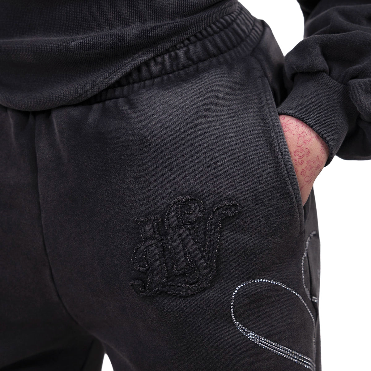 FAUX FUR WOMEN TRACKSUIT (Washed Black)