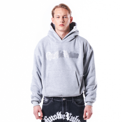 RHINESTONE LOGO HOODIE (Grey)