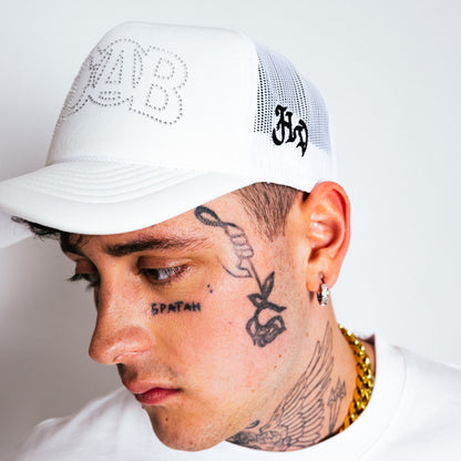 ACAB RHINESTONE CAP (White)