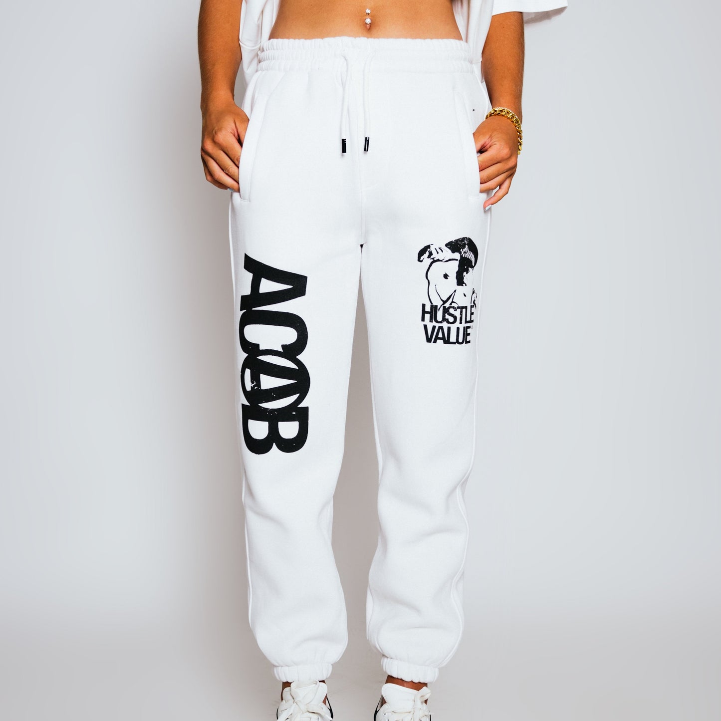 ACAB SWEATPANTS (White)