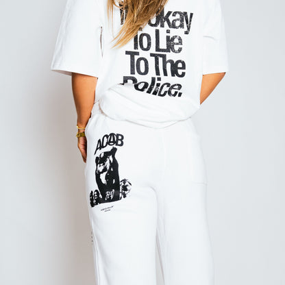 ACAB SWEATPANTS (White)