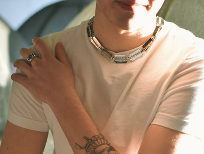 chain choker nahrdelnik řetěz retez řetízek retizek sensey hustlevalue streetwear na krk ziletka goth emo cool 