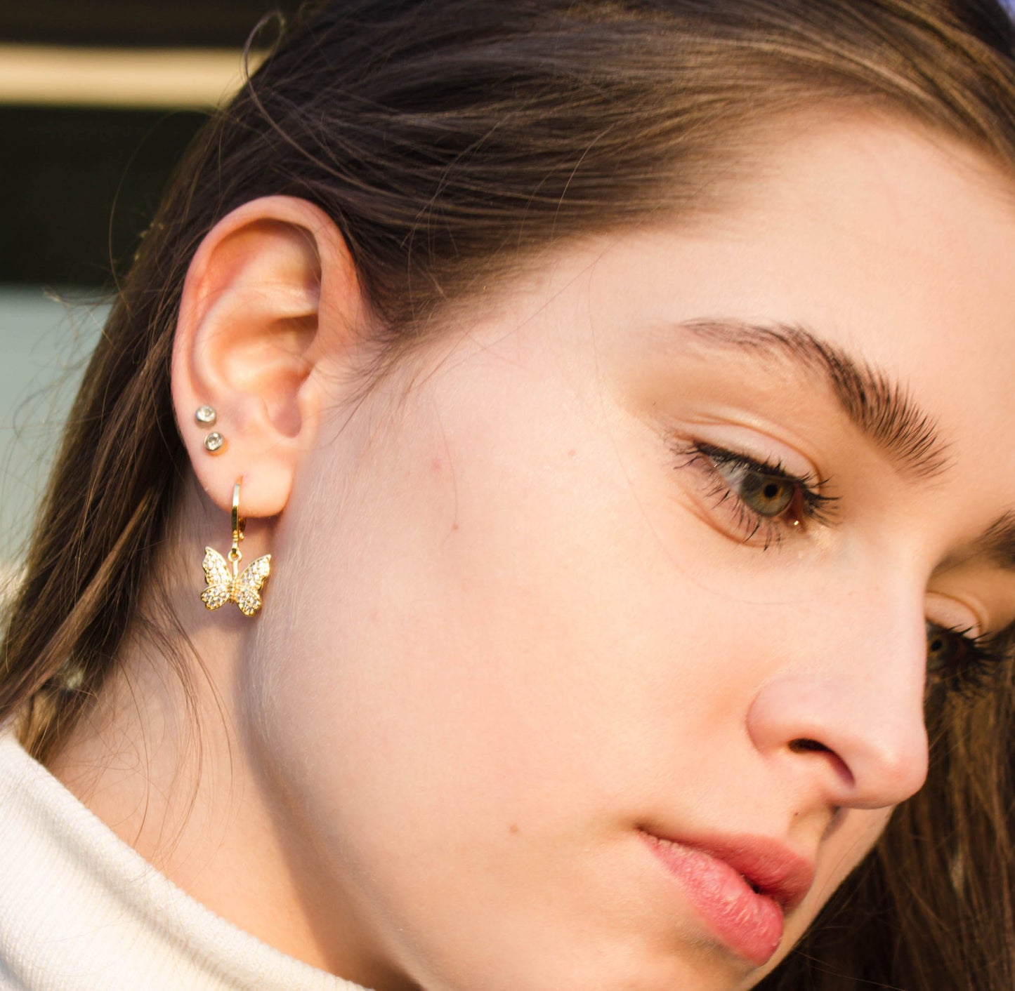BUTTERFLY EARRINGS (GOLD)