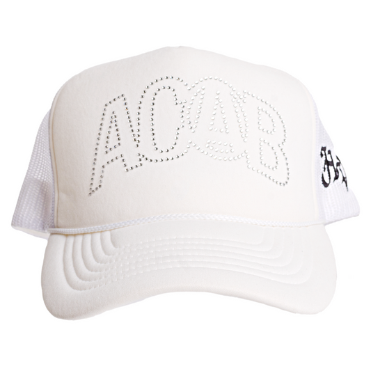 ACAB RHINESTONE CAP (White)